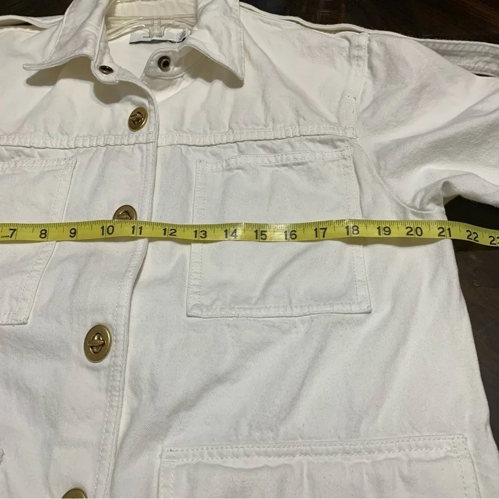 COACH White Denim Shirt Dress With Gold Buttons 100% Cotton Size Small